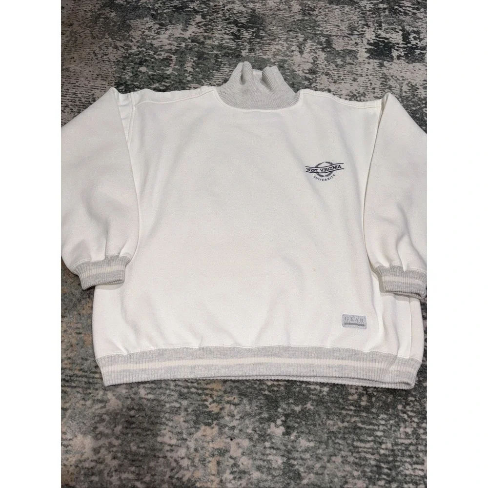 90s Vintage West Virginia University WVU Turtleneck Sweatshirt Gear For Sports L